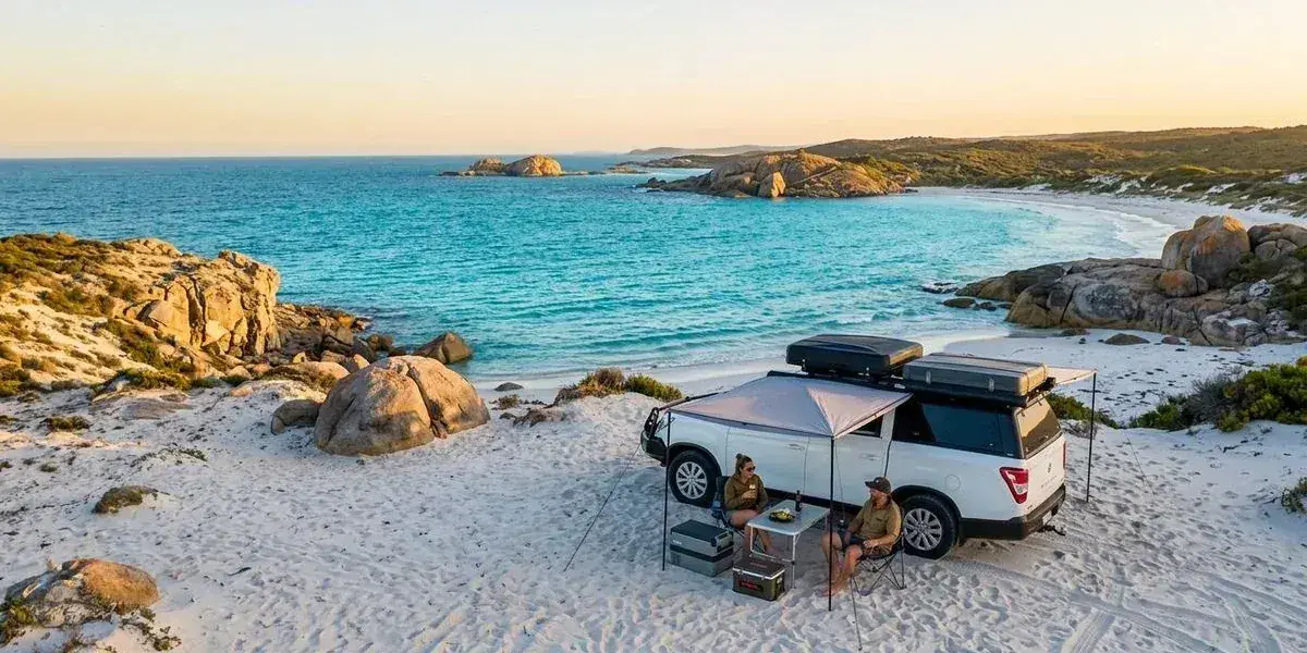 Panoramic view of the stunning turquoise Coral Coast coastline from Perth to Exmouth